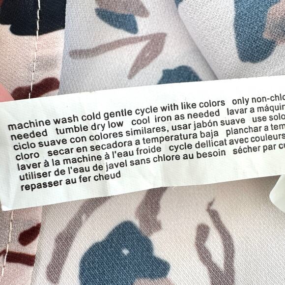 Eloquii Womens Blouse Top Size 20 Flowy Chiffon Watercolor Animal Print Tan - Picture 6 of 7